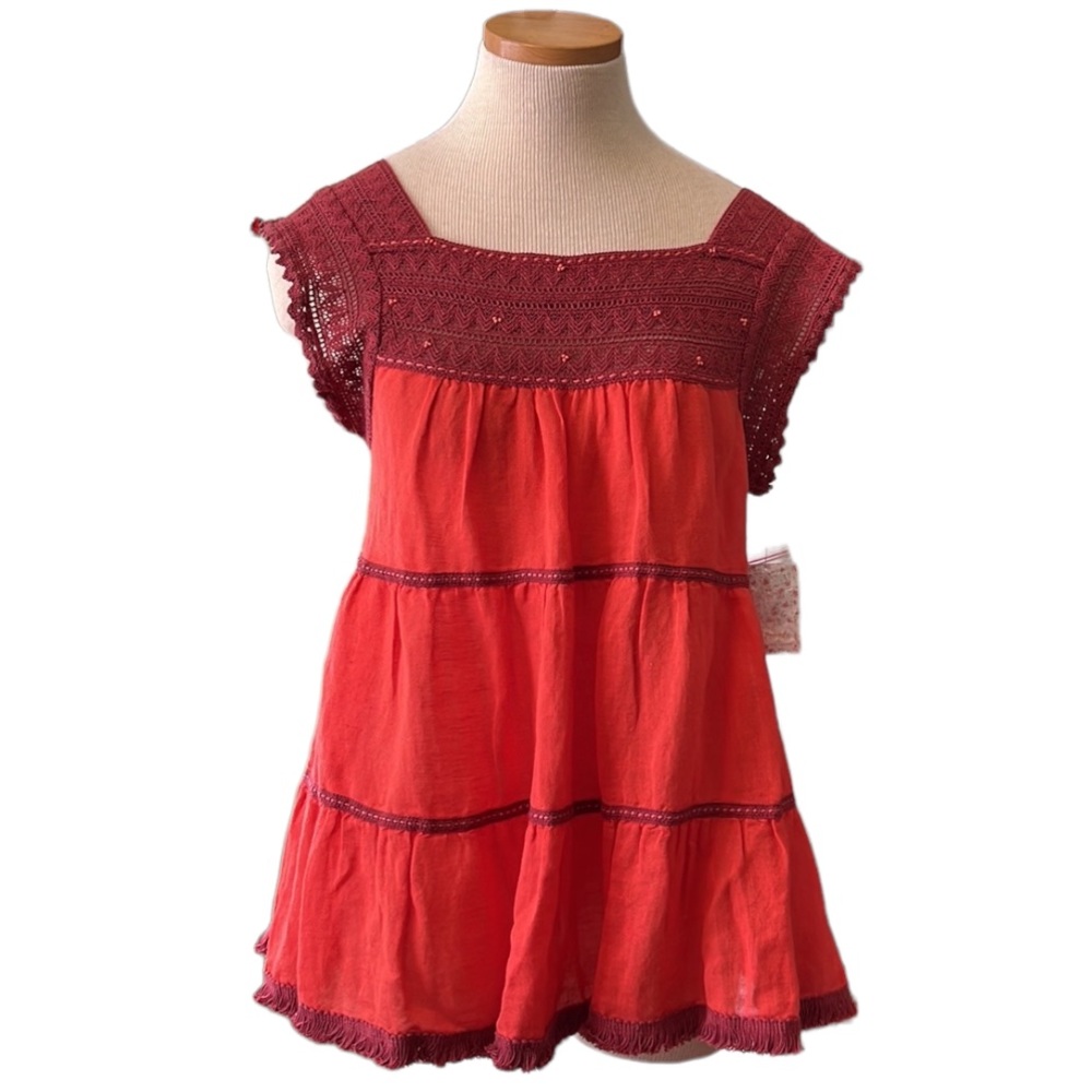 Free People Sleeveless Crochet Top, Pimento, SP